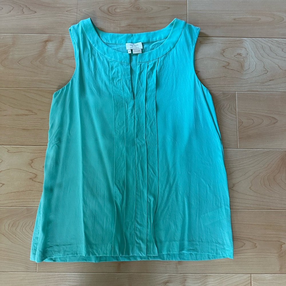 Kate Spade mint green silk sleeveless blouse size 6 tank - Picture 2 of 7